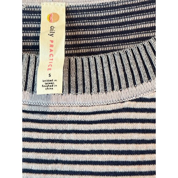 Anthropologie Daily Practice Navy & White Striped Knit Sweater Dress Size S - Picture 4 of 9